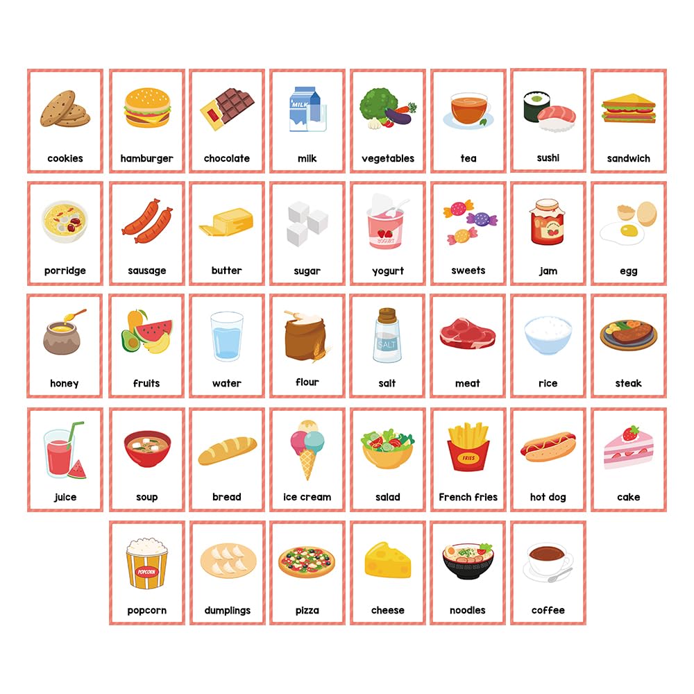Lachilly Foods English Words Learning Flashcards, High Frequency Words, Beginning Reading, Kindergarten To 1St Grade, Esl Teachi