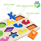 Montessori Toy Wooden Shape Peg Puzzles Montessori Baby Puzzle Geometric Shape Puzzle with Board Knob Preschool Wooden Puzzles f