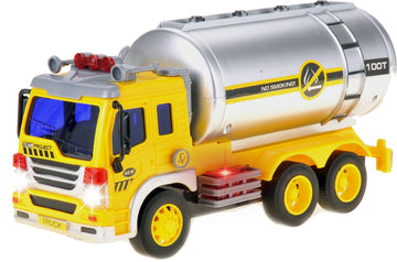 PowerTRC Push & Go Friction Powered Oil Truck Toy with Light and sound | Realistic Play Oil Tanker Truck Toy Gift for Boys and G