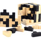 3D Wooden Brain Teaser Puzzle Cube Wooden Puzzles T-Shaped Jigsaw Logic Puzzle Game Puzzles Educational Toy For Kids And Adults (Black)