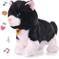 Smalody Interactive Plush Toys, Novelty Sound Control Electronic Cat Electronic Pets Robot Cat Gift For Children (Black)