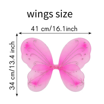 Nenmatte Fairy Girls Wings,Sparkle Angel Wings Butterfly Fairy Girl Wings For Birhday Party Halloween Costume Dress Up For Kids