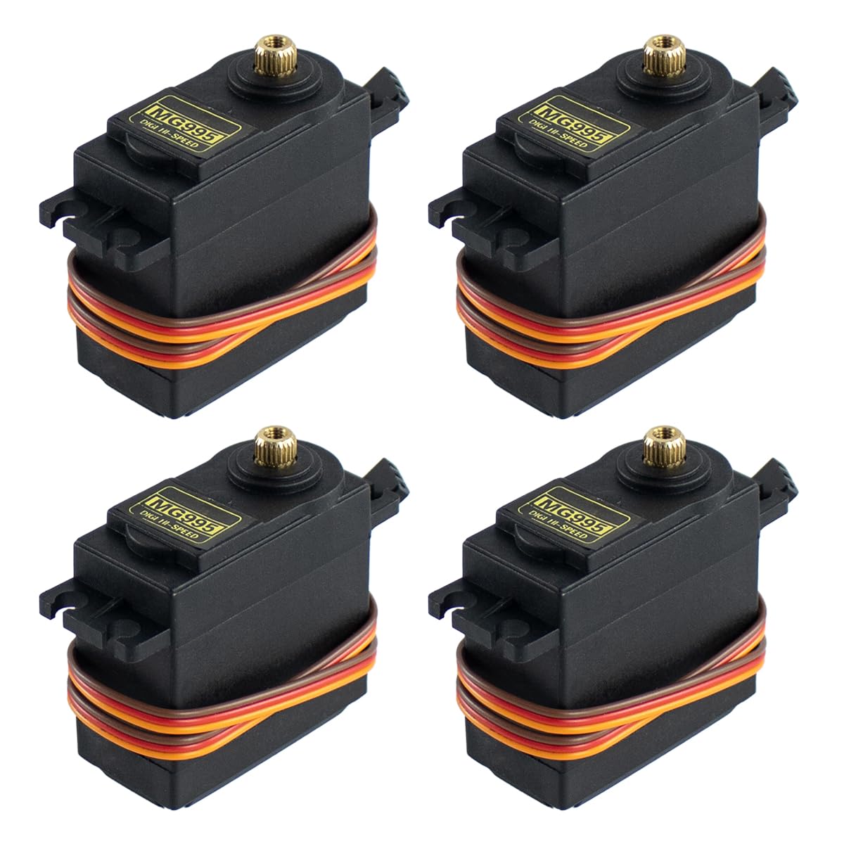 Hosyond 4Pack MG995 Servo Motors Digital RC Servo Metal Gears High Speed Torque for Smart Car Robot Boat RC Helicopter(Control A