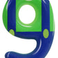 Green Blue 9th Birthday Candle for Boys Girls - Luigi Birthday Party Cake Decorations, Number 9 Cake Topper, Cartoon Game Themed