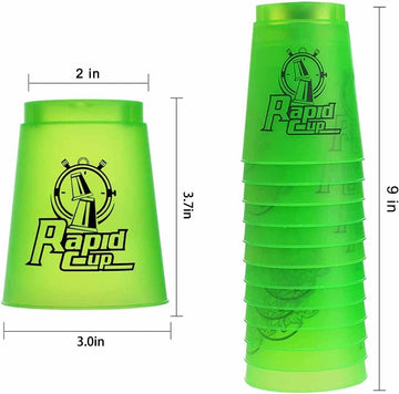 Seisso Stack Cups, Stacking Cup Set Classic Stack Training Game Toys For Boys Girls Kids Stacking Cups (12 Pack Green)