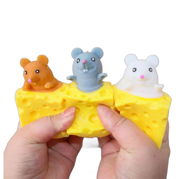 3 PCS Set Squeeze Toys Squishes Toy Decompression Cheese Mouse Cup Squeeze Toys Sensory Fidget Toys Stress Relief for Kids & mature-themed Tricky Funny Novelty Toy