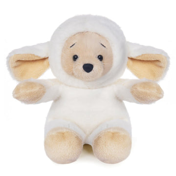 My Oli 7'' Plush Bear Costumed Lamb Hooded Stuffed Animal Bear Stuffed Lamb Plush Toys Gift For Kids Boys Girls