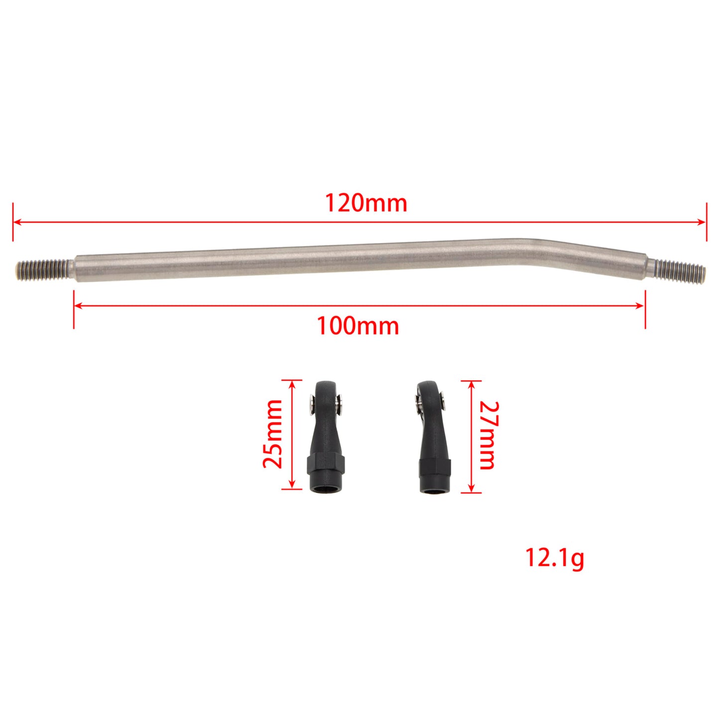 Meus Racing 1/10 Links Titanium Chassis Links Kit For Traxxas Trx4 Axial Scx10 Tamiya Cco1 Redcat Gen8 1/10 Rc Crawler (120Mm)