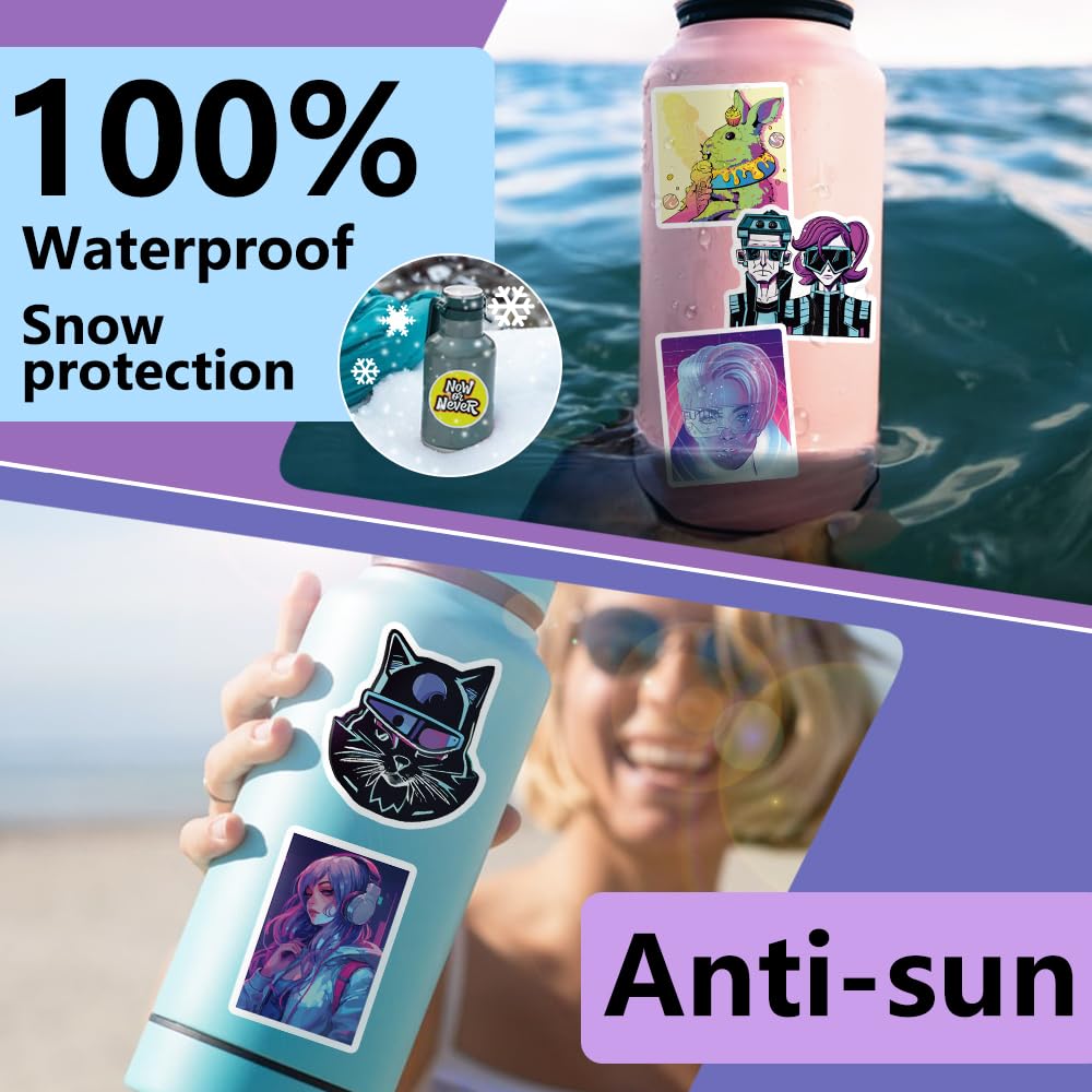 Detickers 75 Pcs Cyberpunk Stickers For Laptop Vaporwave Stickers For Adults Cyberpunk Stickers Waterproof Vaporwave Vinyl Stick