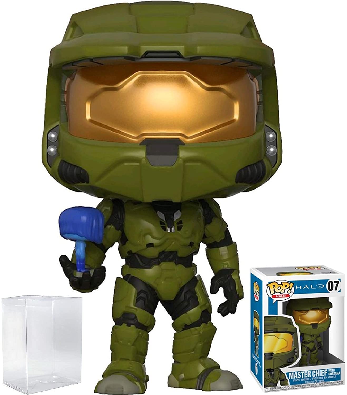 Funko Pop! Games: Halo - Master Chief With Cortana Vinyl Figure (Bundled With Compatible Box Protector Case), Multicolored, 3.75 Inches