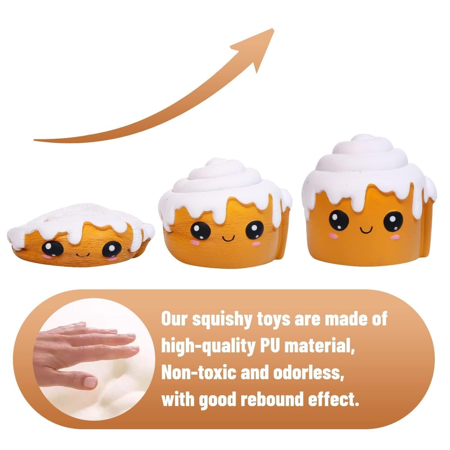 Anboor 4 Pcs Squishies Hot Dog Cake Bread Donut Kawaii Scented Soft Slow Rising Squeeze Stress Relief Kids Toy Xmas Gift Stocking Stuffers Ideas