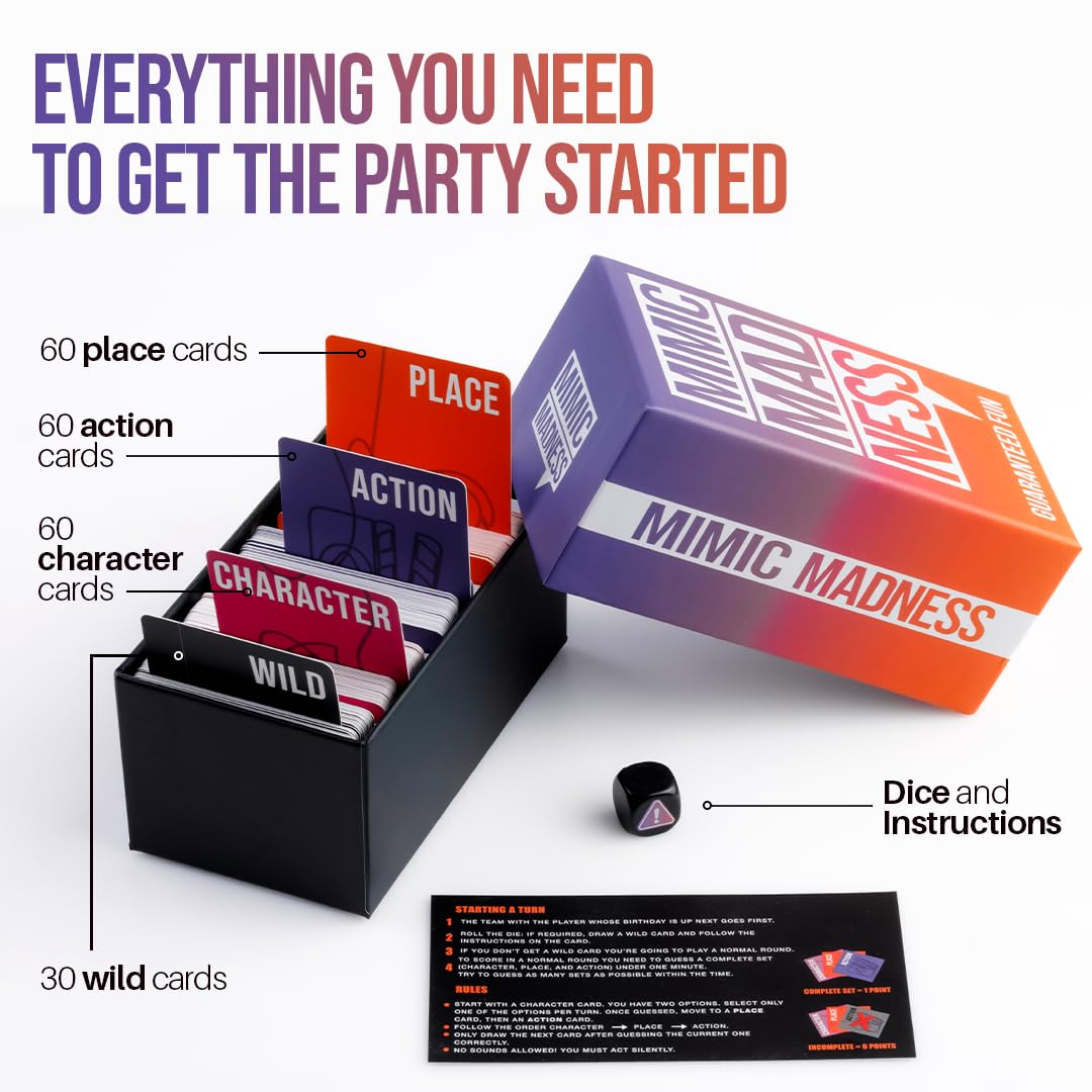 Why Don'T We Nights Mimic Madness Game, Charades With 3 Categories: Characters, Place, Action
