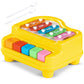 Negi Small Xylophone 2 In 1 Baby Piano Xylophone Toy For Toddler 5 Multicolored Key & Keyboard And 2 Stick Clear Sound Preschool