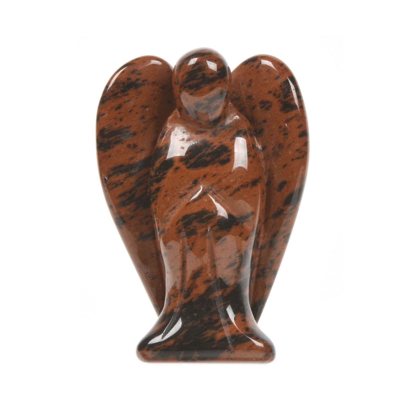 Justinstones Carved Mahogany Obsidian Gemstone Peace Angel Pocket Guardian Angelhealing Statue 2 Inch