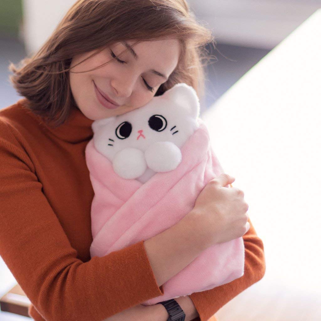 Purritos Xl 12 Inch Cat In Blanket Plush - Mochi