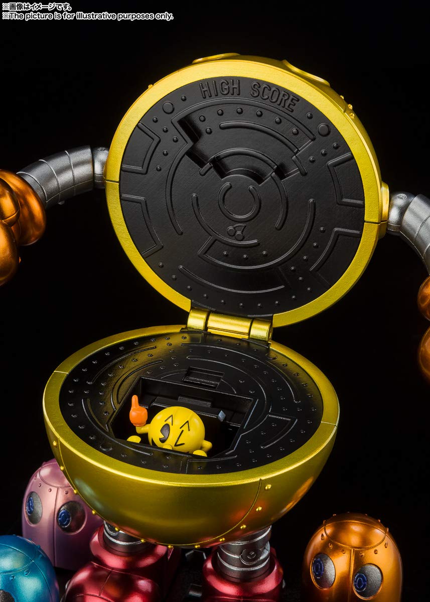 TAMASHII NATIONS Chogokin Die-Cast Metal Pac-Man Collectible Figure - Multicolor, Model 185180