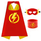 Mizzuco Dress Up Capes For Kids Superhero Cloak With Mask And Waistband Halloween Costumes And Party Dress Up(Gold Yellow)