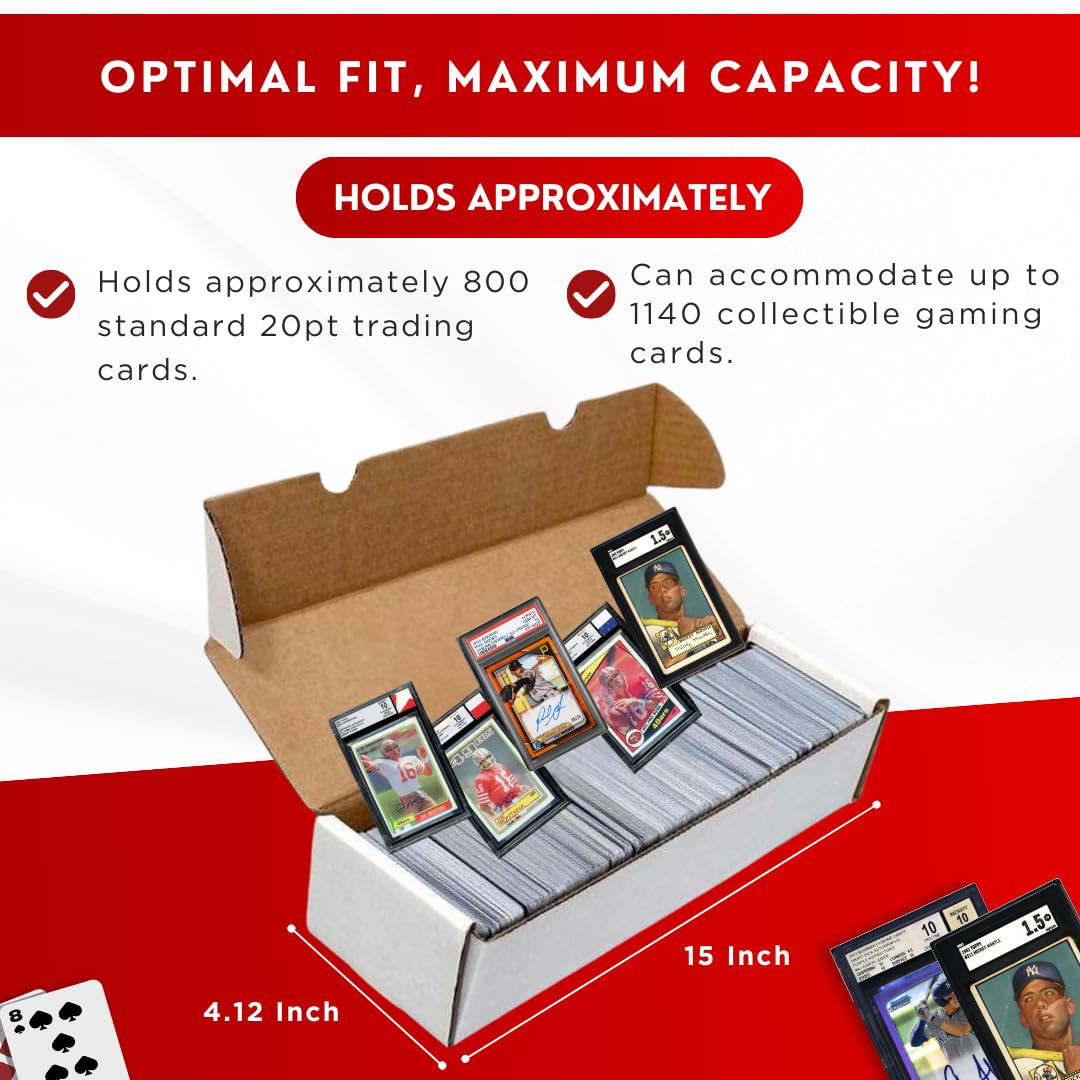 (10) enhanced 800 Count Storage Box Trading Card Storage Box Cardboard Perfect Baseball Card Storage For Basketball Football Gaming MTG Cards - MADE IN THE USA