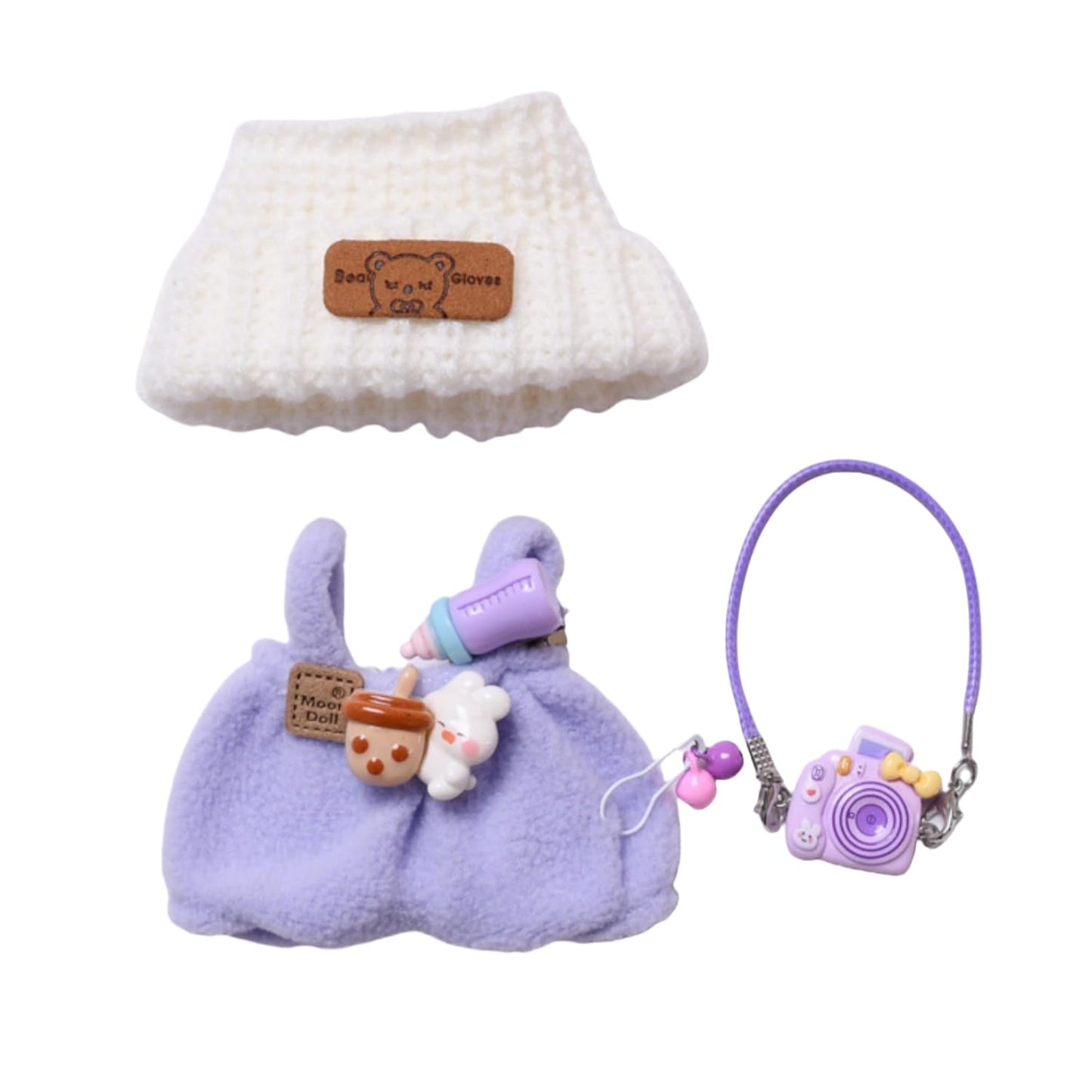 Cute Doll Clothes(NO Doll) - Handcrafted Crochet Dolls Outfits for 17cm Doll  enhanced Doll Outfit Accessories  Stylish Dolls Clothes TL803 (Purple)
