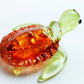 Changthai Design 2'' Long Dark Blue Tiny Sea Turtle Figurine Bright Color Shell Miniature Hand Blown Glass Collectible Marine Ch