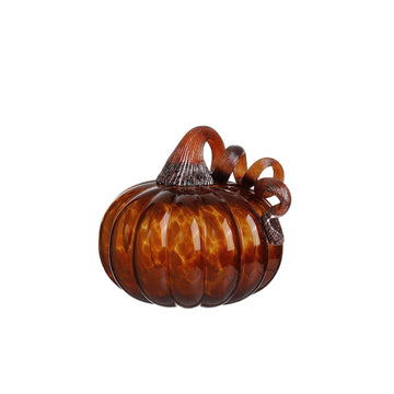 Diamond Star Hand-Blown Glass Pumpkin (Brown, H 5.5' X D 5.5')
