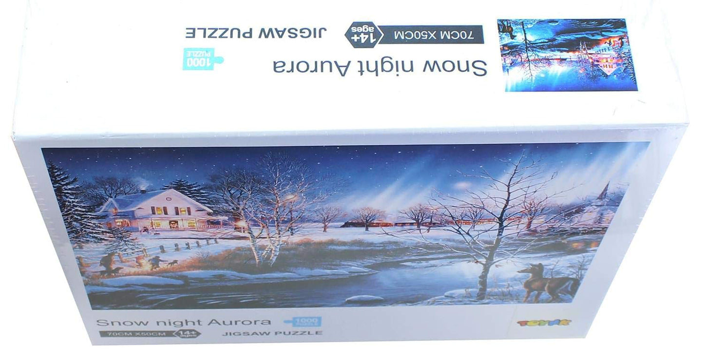 Toynk Snow Night Aurora Jigsaw Puzzle - 1000 Pieces, Multi-color, Paper, Model SA046666, One Size