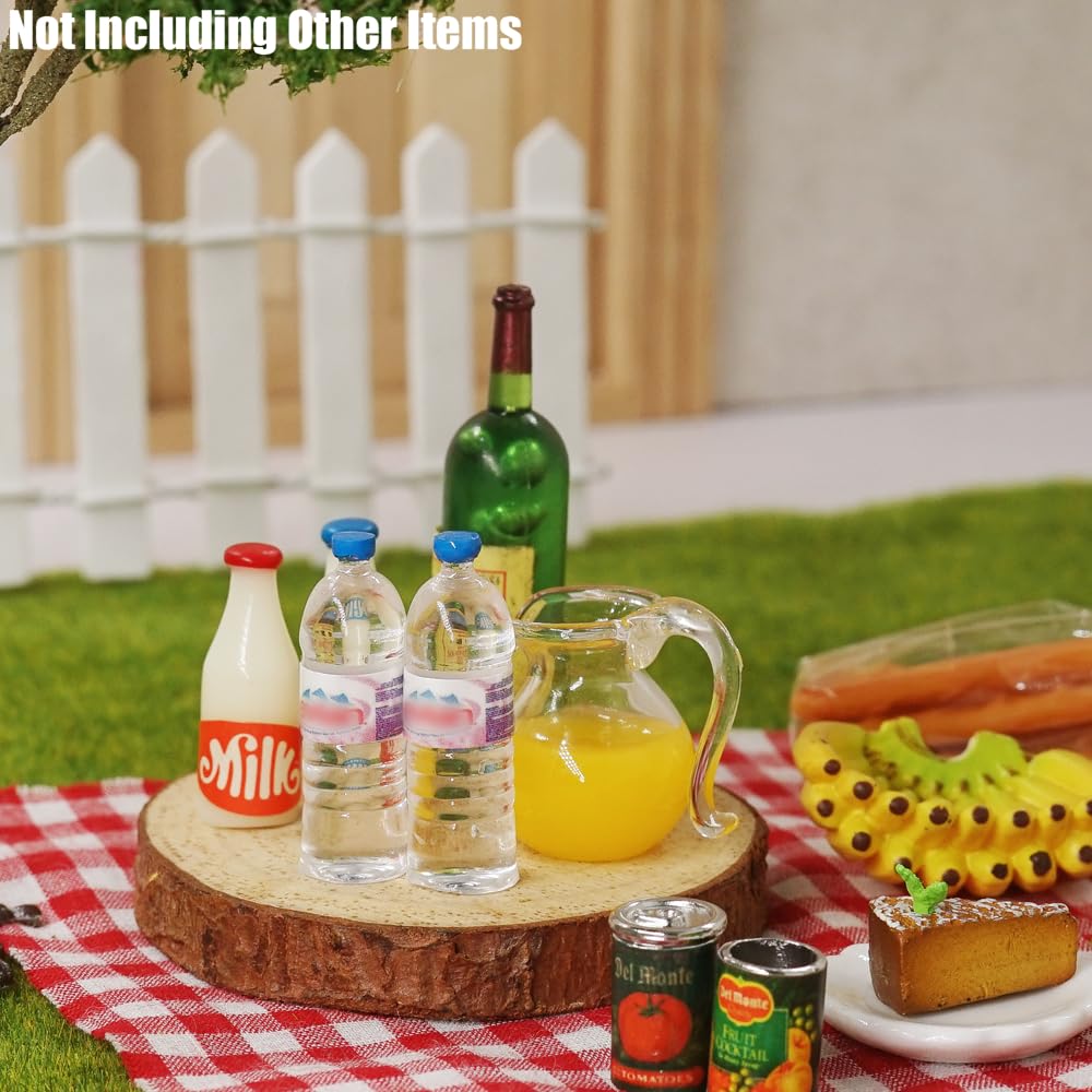 Odoria 1/12 Miniature Plastic Water Bottles 5Pcs Dollhouse Decoration Accessories