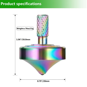 CHEETOP Stainless Steel Spinning Top  Precision Mini Desktop Gyroscope  Kill Time Reduce Stress ADHD Toys  Perfect Balance Gyro (Iridescent Style 3)