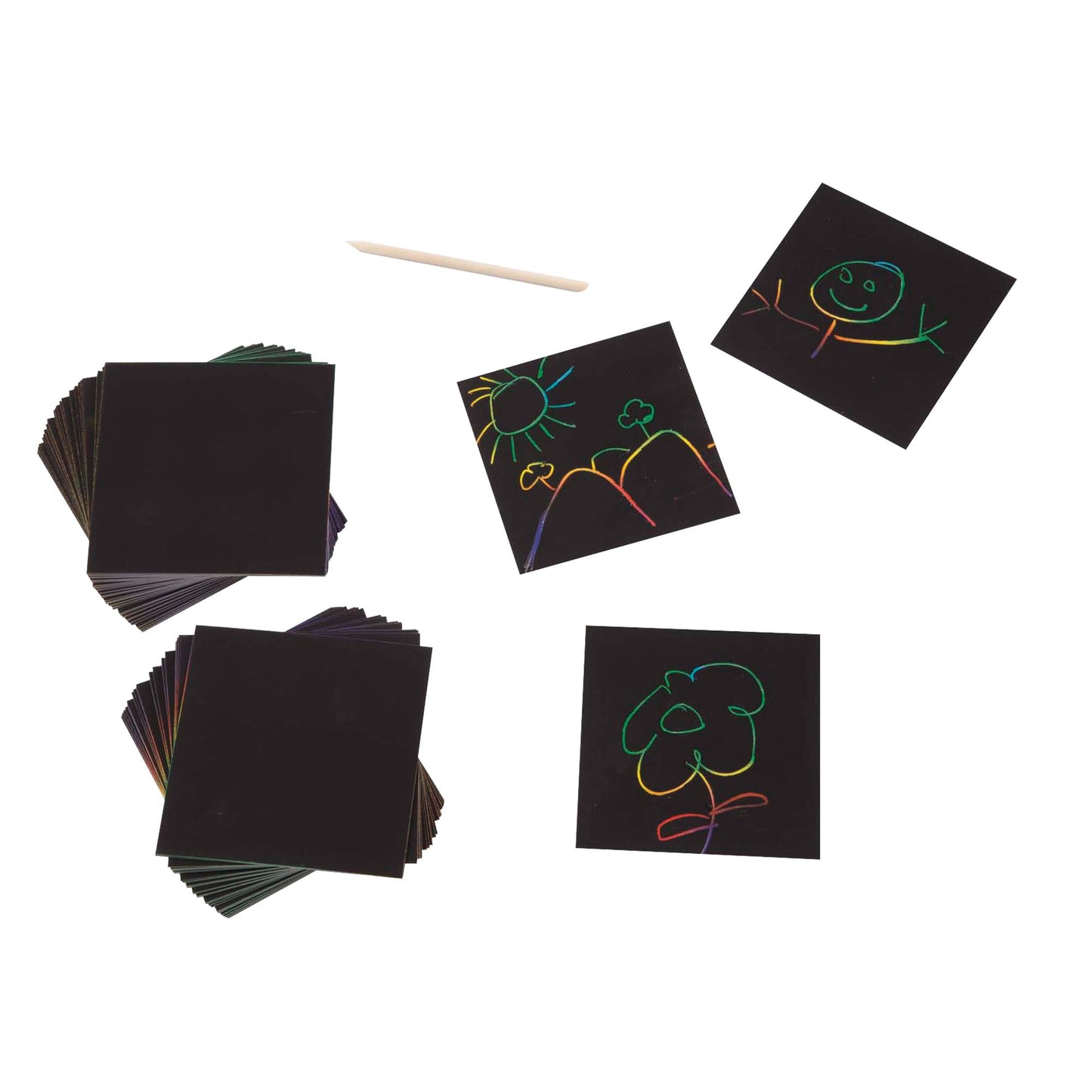 Melissa & Doug Scratch Art Rainbow Mini Notes (125) With Wooden Stylus - FSC Certified