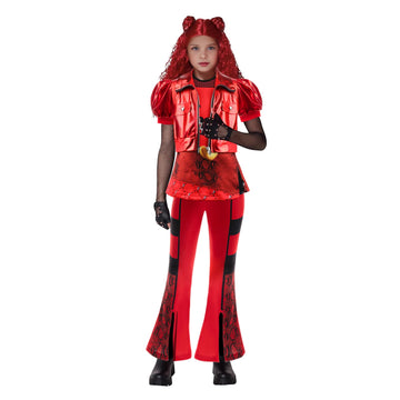 Keaiyouhuo Red Halloween Costume For Girl Rise Red Princess Party Dress Up For Kids