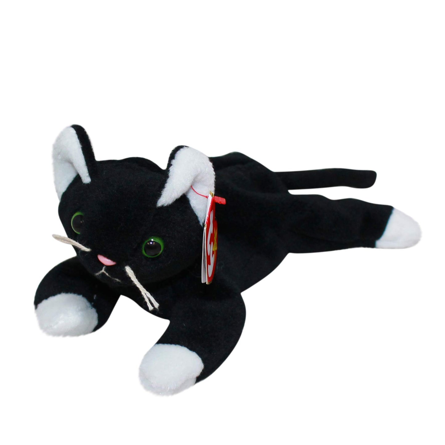 Ty Beanie Babies Zip the Black Cat Plush Toy - 6 Inches, Black with White Paws, Model 4004