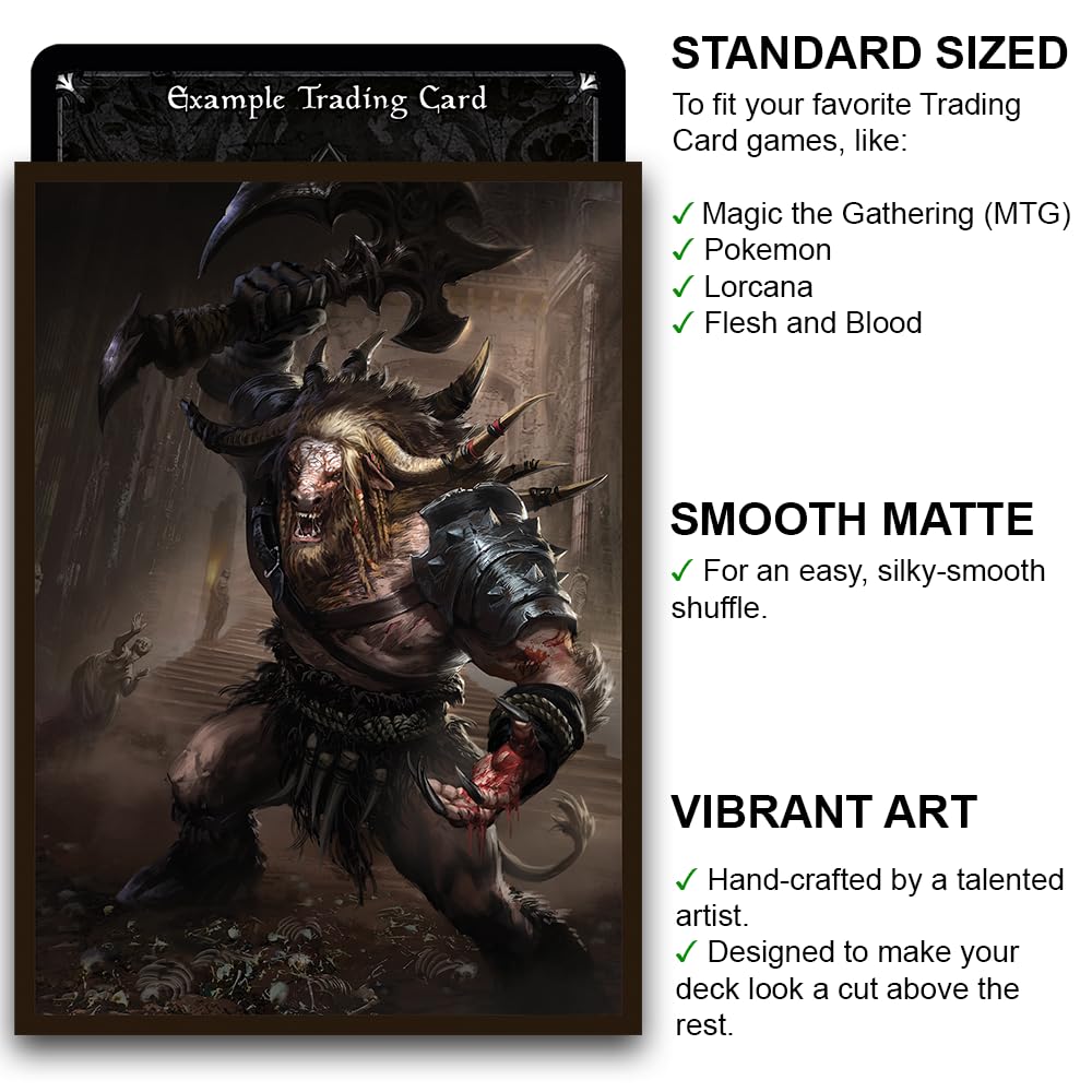 Fantasy North - Minathros - Terror Of The Labyrinth - 100 Smooth Matte Tcg Trading Card Sleeves - Fits Magic Mtg Commander Pokem