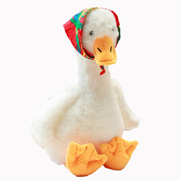 Chelei2019 13.8'' Goose Plush Funny White Goose Stuffed Animal Toy Cute Doll Kids Gift (Turban)