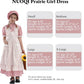 Nuoqi Colonial Costume Girls Prairie Pioneer Dress Laura Ingalls Wilder Costume With Apron Pink, 10-12