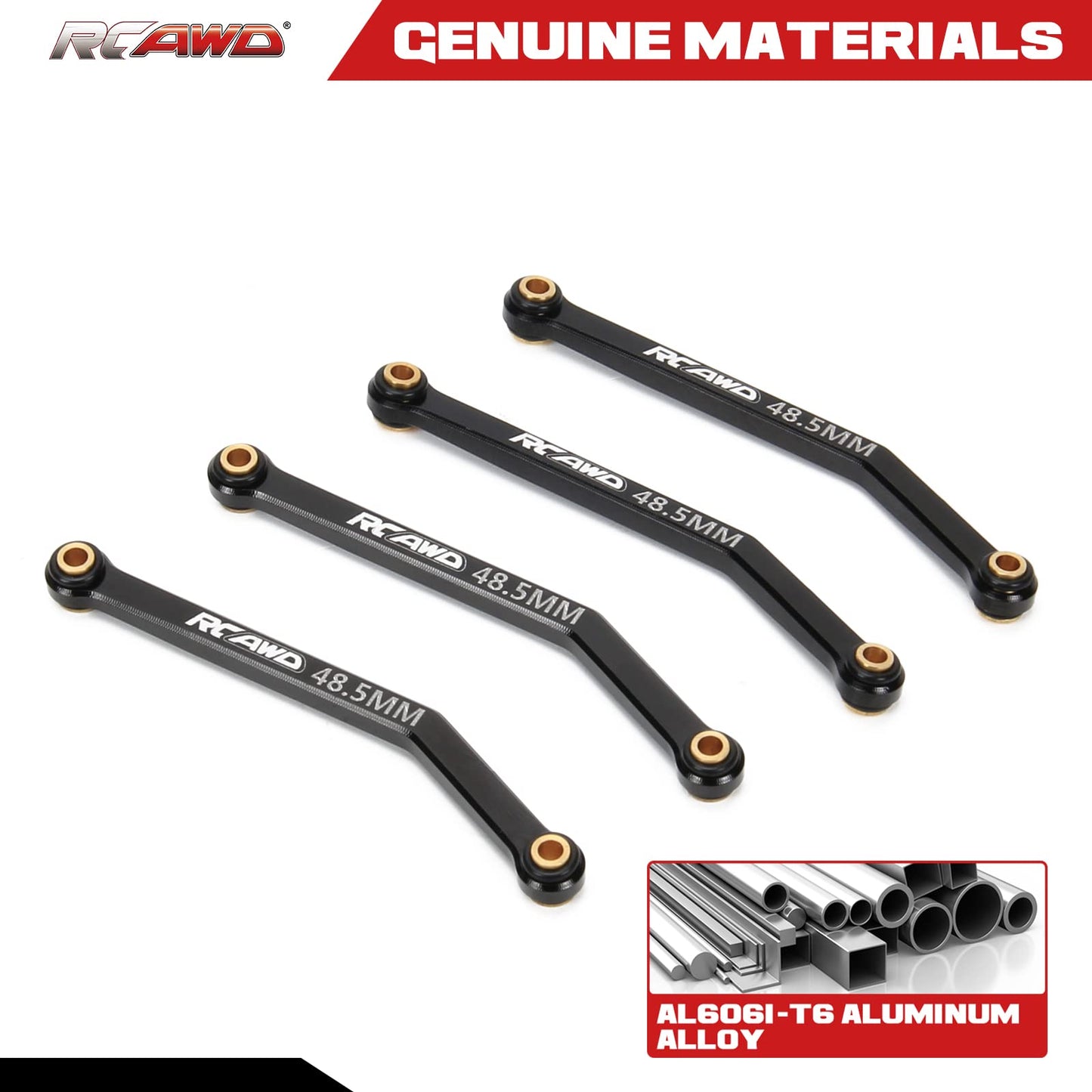 RCAWD RC Linkage for FMS EAZYRC ROC Hobby FCX24 1/24 Crawlers Upgrades Toe Link 48.5mm, Front Rear Tie Rod Parts for #C3028 Blac