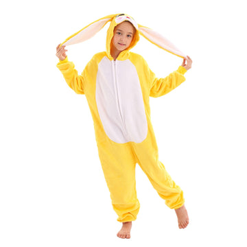 Tyonmujo Animal Onesie Costume For Kids Halloween Costumes For Girls Boys Cosplay Outfit Rabbit Bunny Yellow 140