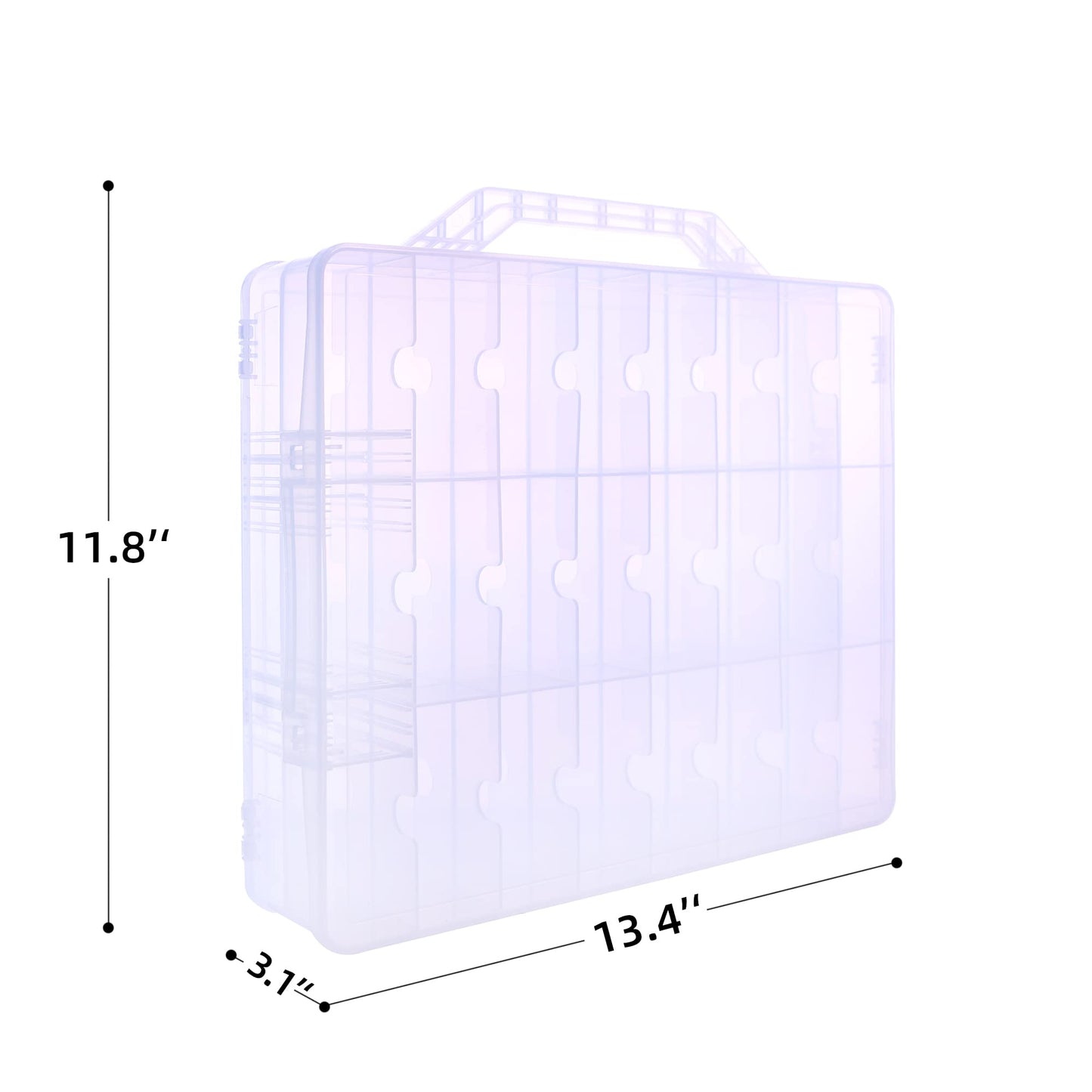 Kislane Double Sided Toy Car Storage Case For 48 Toy Cars, Matchbox Cars, Mini Toys, Small Dolls, Portable Transparent Storage C