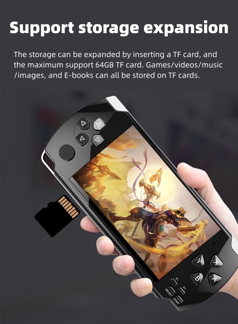 Hlf Retro Video Game Console Screen Built-In 2000 Games Handheld Game Console Multiple Emulators Mini Portable Game Device Mp3 M