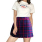 Girl`S School Uniform Skirt Plaid A Line Cosplay Costumes (S, Black Mixed Rose Blue)