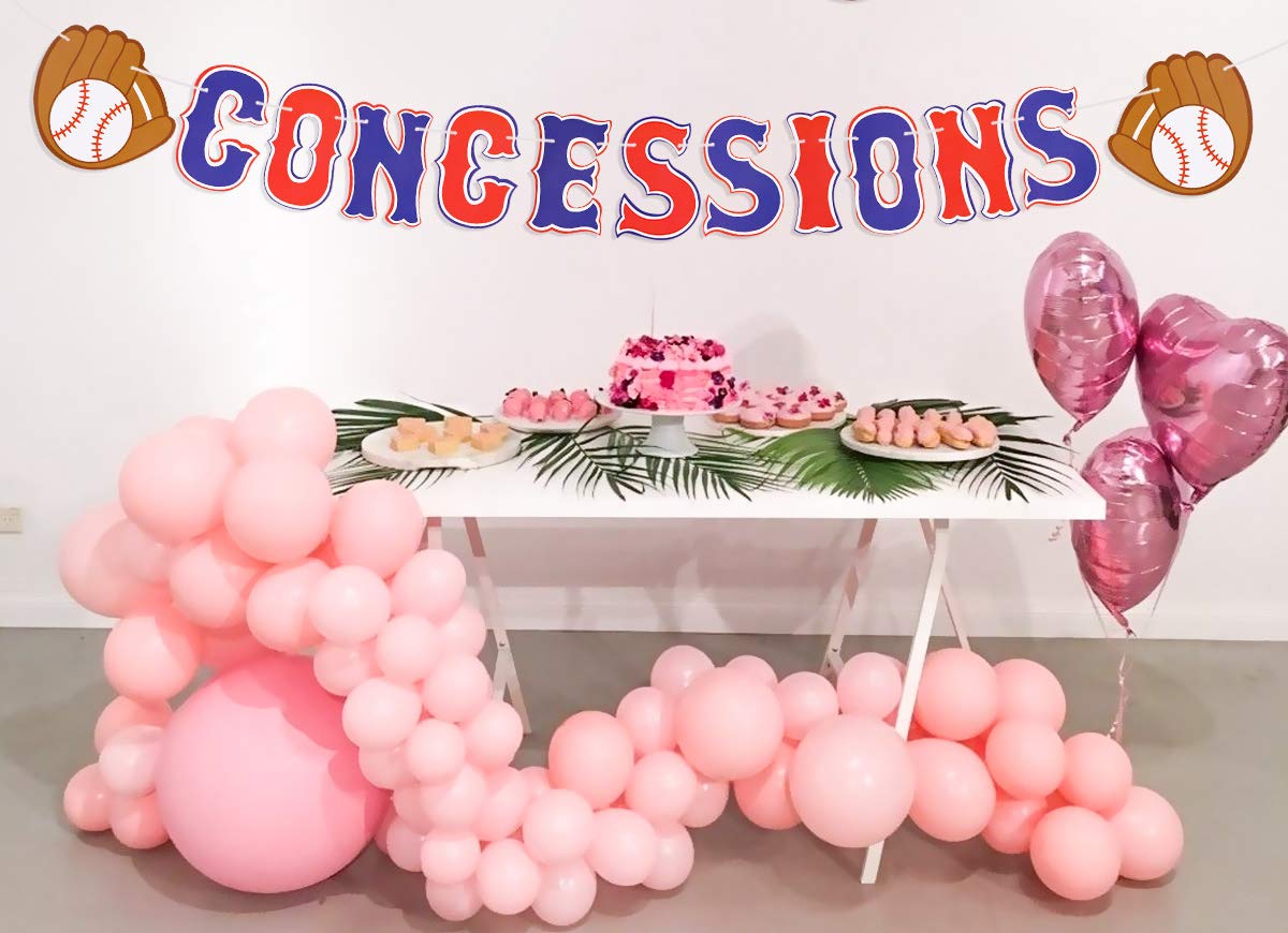 Baseball Party Supplies Concessions Banner - Sports/Baseball Themed First Birthday Party Decorations Favors