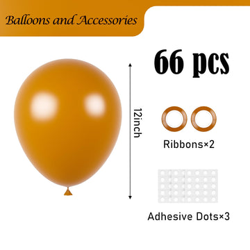 Voircoloria Burnt Orange Balloons, 66Pack 12Inch Retro Orange Latex Party Balloons For Wedding, Birthday, Graduation, Bridal Sho