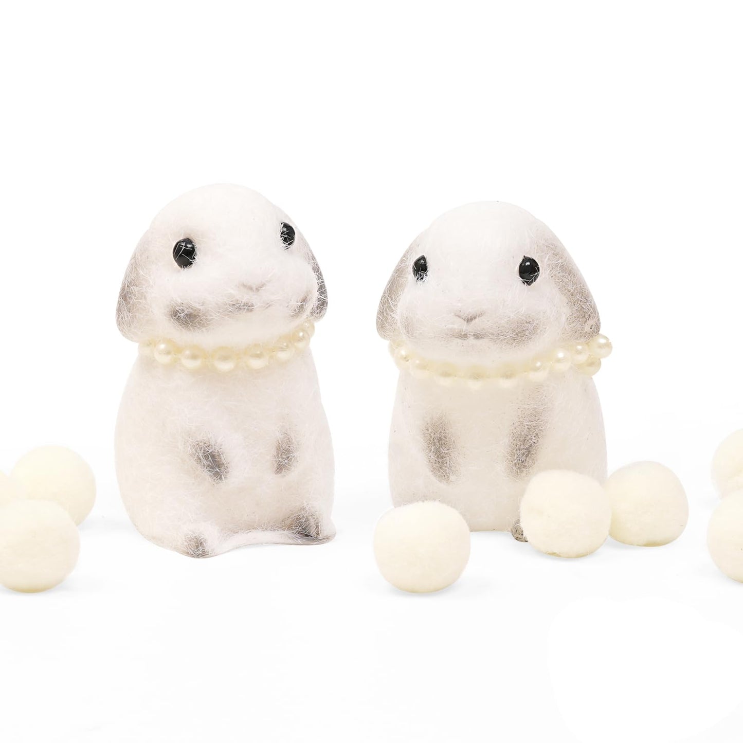 Easter Squishies Rabbit Toys,2Pcs White Bunny Squeeze Animal Toys,Simulation Bunny Stress Relief Toy Furry Squish Novelty Toy Wi