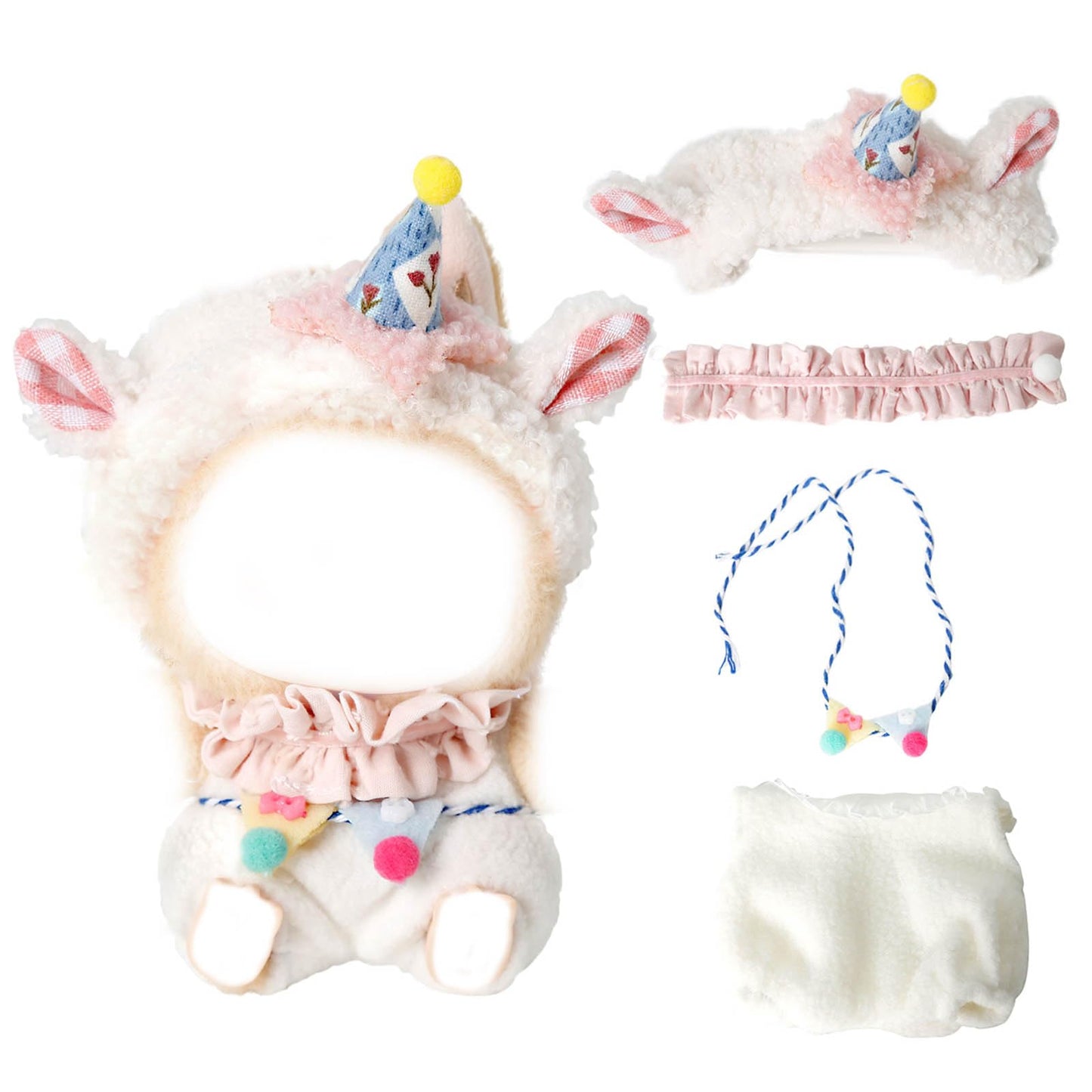 OCQOTAT 4 PCS Clothes for Doll- Clothes for 17cm Dolls Outfit Accessories Clothes +Headband + Scarf + Belt (No Doll)