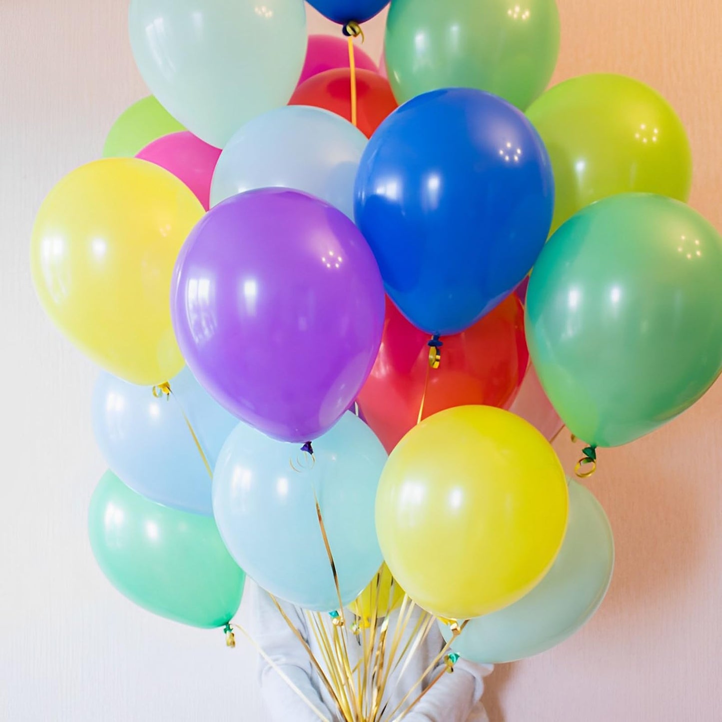 Voircoloria 120Pcs Colorful Balloons 12Inch Rainbow Latex Balloons For Boys Girls Birthday Baby Shower Gender Reveal Wedding Dec