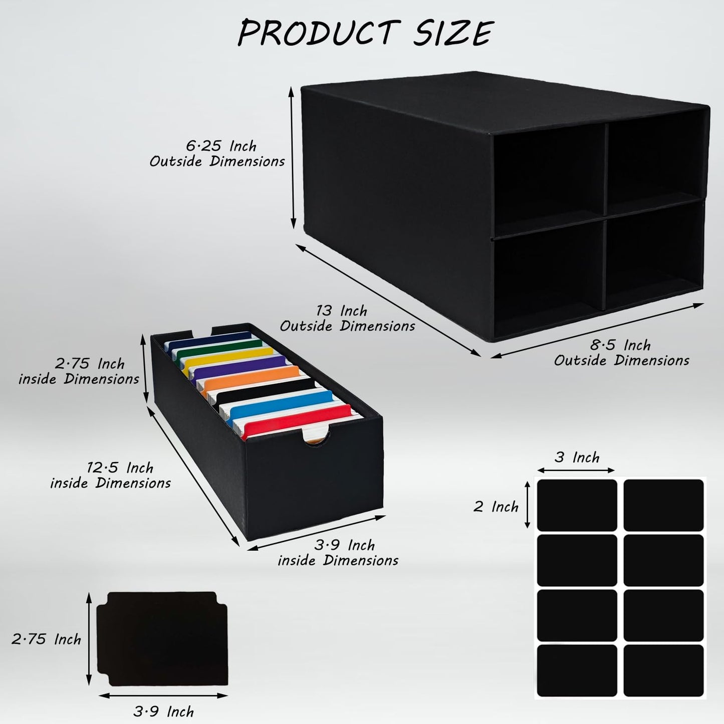 Elsinpapox 6 Sets Trading Card Storage Boxes, Includes 24-750 Ct Boxes & 96 Dividers, 18000+ Trading Cards Organizer For Collect
