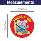 ZOCO - Buckle Up Stickers (400 Count) - Wear Seatbelt Safety Stickers for Kids - 2 Round