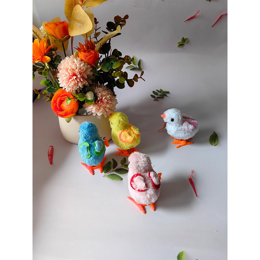 Yuerfeila Bunny And Jumping Chick Toys, Easter Wind Up Chick And Chicken Hopping Windup Toy For Kids Toddlers Party Favors Goody Bag Fillers Gifts