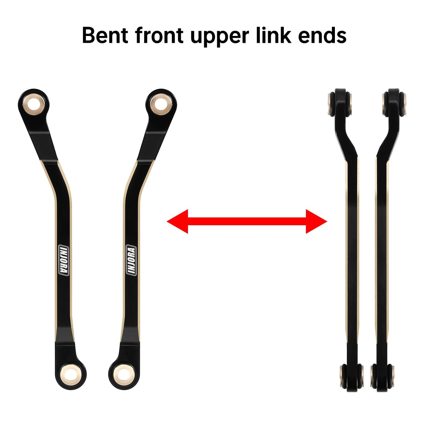 Injora 46G Black Coating Brass High Clearance Links Set For Trx4M High Trail K10 F150 1/18 Rc Crawler Upgrade (4M-97Bk)