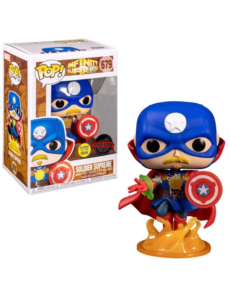 POP! Funko limited availability Marvel Infinity Warps GITD Set of All 3 (Free Acrylic Cases) Soldier Supreme 679 Iron Hammer 680 Arach-Knight 681 LE -679