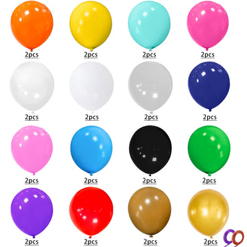 32Pcs Big Balloons 18 Inch Assorted Colors, Round Large Latex Party Balloons For Birthday Wedding Decorations.